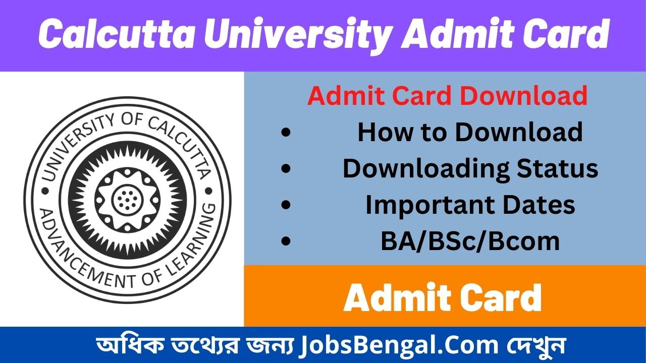 Calcutta University Admit Card 2024- Download CU 1st, 2nd, 3rd, 4th ...