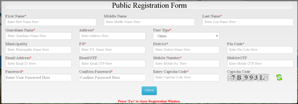 Registration on Banglarbhumi